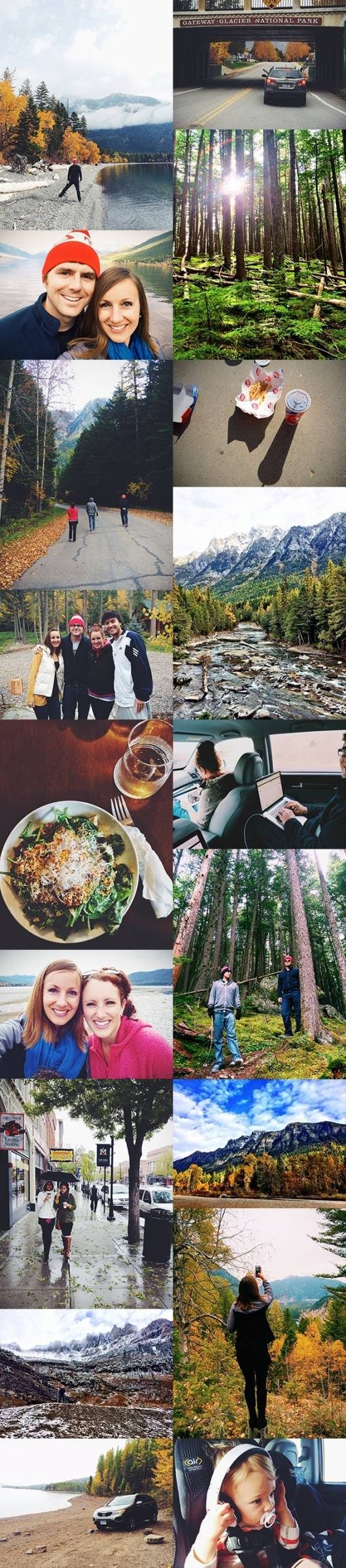 Collage of vacation photos.