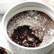 Mini brownie puddings.