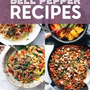 Bell pepper recipes in a collage.