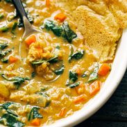 A picture of Smoky Red Lentil Soup with Spinach