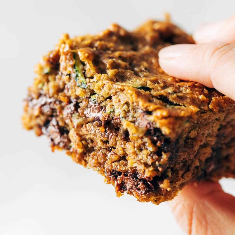 A picture of Almond Butter Chocolate Chip Zucchini Bars