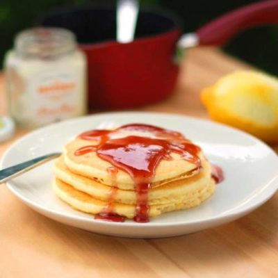 Lemon Pancakes and Blackberry Syrup