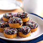 A picture of Chocolate Glazed Baked Mini Donuts
